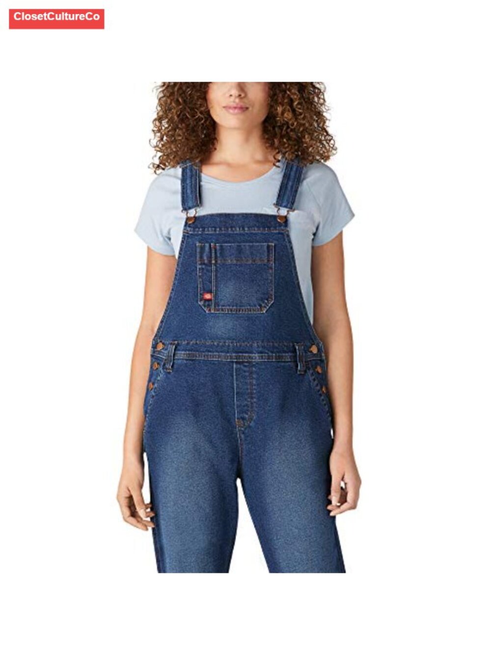 Hickory Stripe Boyfriend Bib Overall Stretch Denim Carpenter Pockets